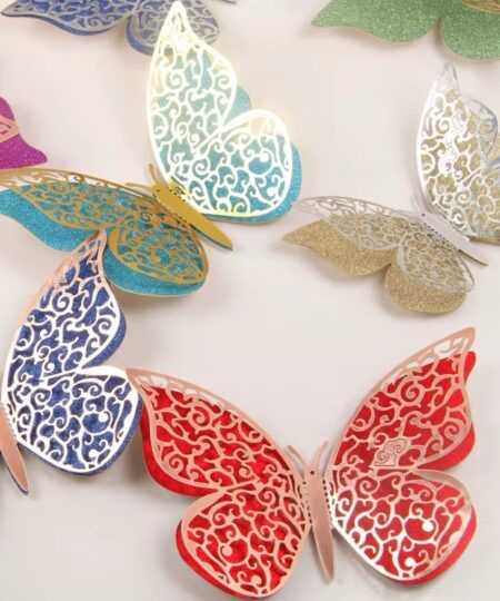 Pack 12 papillons déco murale - Multicolore